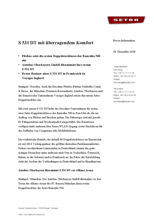 S 531 DT mit überragendem Komfort