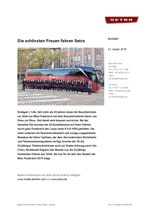 Die schönsten Frauen fahren Setra