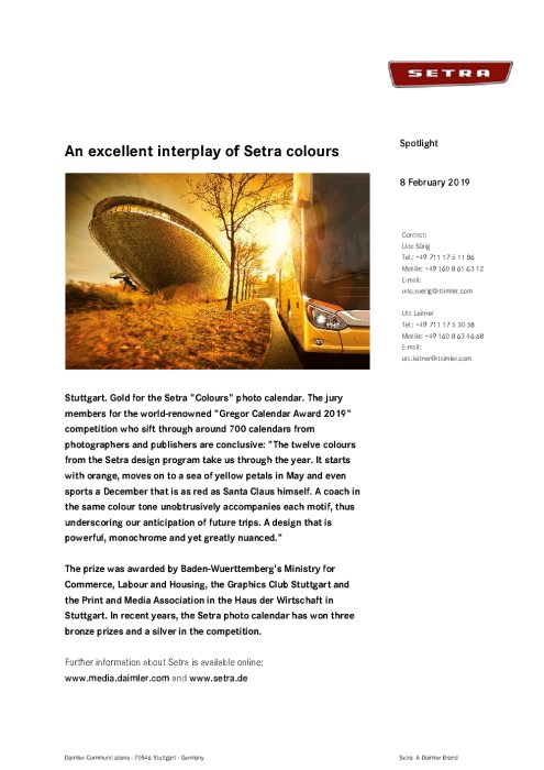 An excellent interplay of Setra colours