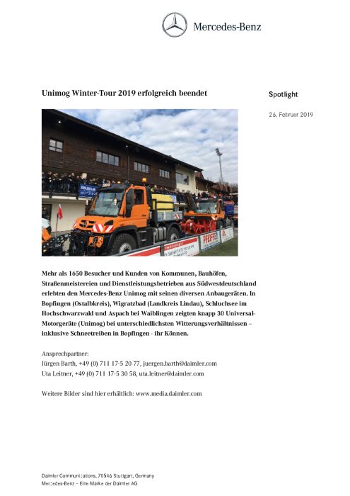 Unimog Winter-Tour 2019 erfolgreich beendet