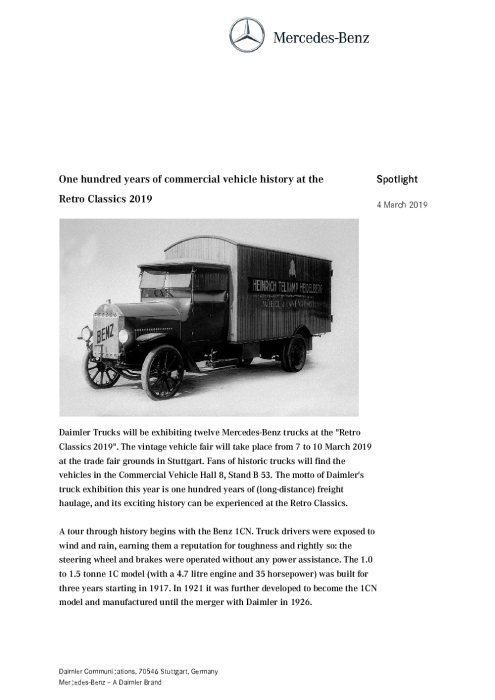 One hundred years of commercial vehicle history at the Retro Classics 2019