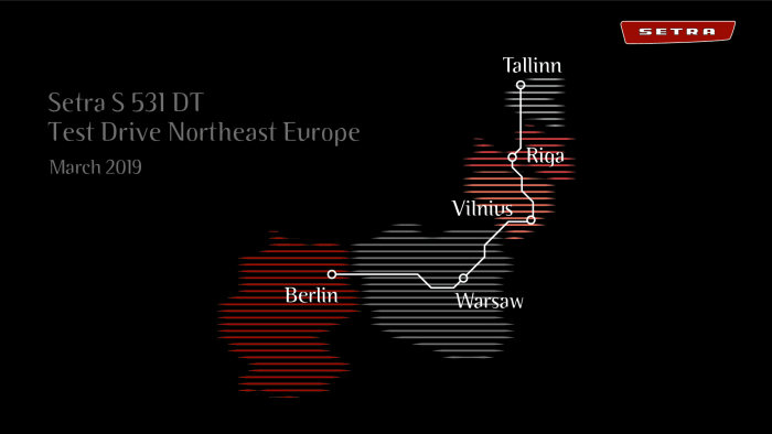 Setra S 531 DT double-decker: "Test Drive Northeast Europe" (Logo)