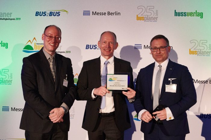 Triple victory for Mercedes Benz and Setra at the international "busplaner" sustainability awards 2019