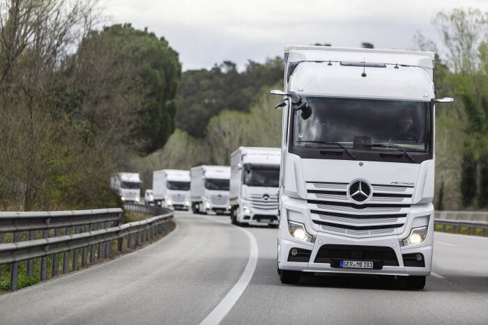 Mercedes-Benz Actros with Active Brake Assist 5 and Sideguard Assist, Active Drive Assist, MirrorCam