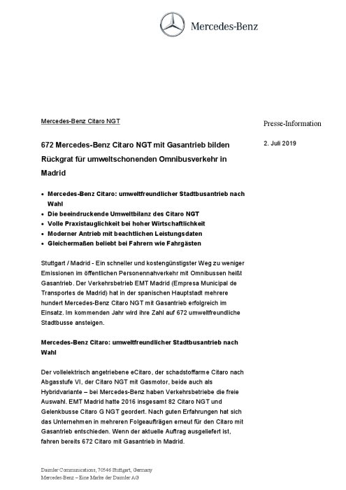 Mercedes-Benz Citaro NGT: 672 Mercedes-Benz Citaro NGT mit Gasantrieb bilden Rückgrat für umweltschonenden Omnibusverkehr in Madrid