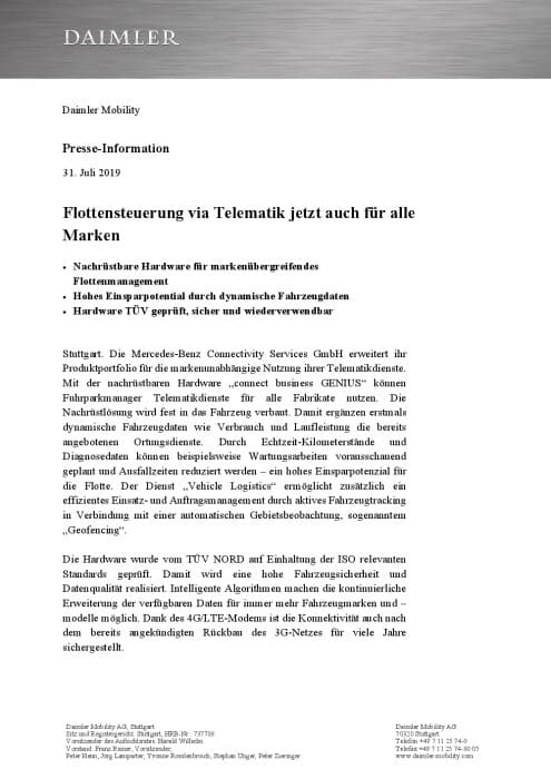 Flottensteuerung via Telematik jetzt auch für alle Marken