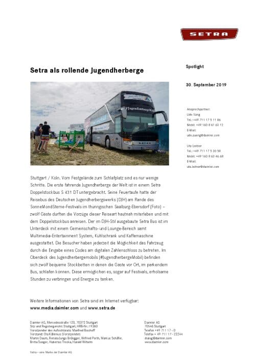 Setra als rollende Jugendherberge
