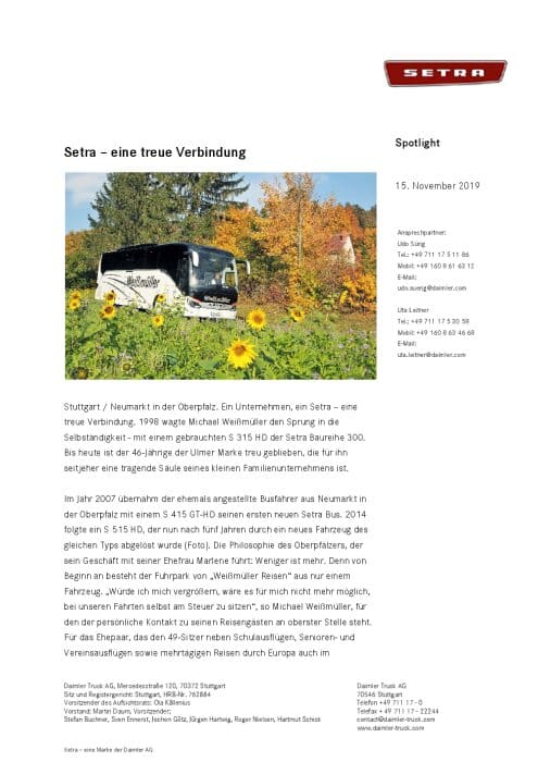 Setra – eine treue Verbindung