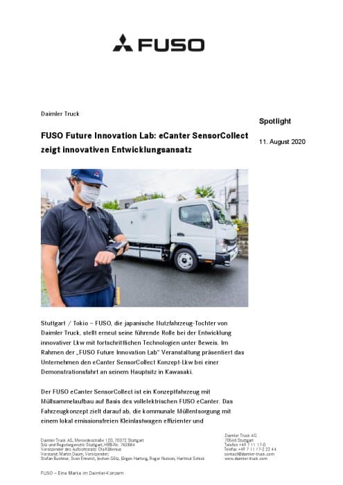 FUSO Future Innovation Lab: eCanter SensorCollect zeigt innovativen Entwicklungsansatz