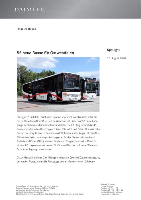 55 neue Busse für Ostwestfalen