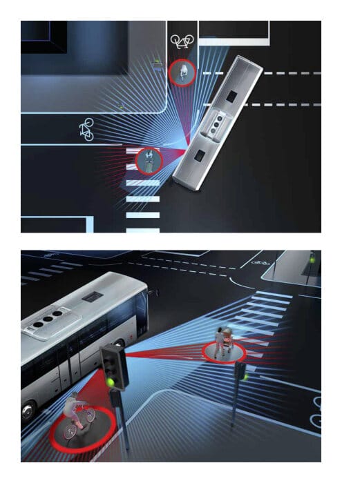 World premiere for Active Brake Assist 5 in buses: the new Mercedes-Benz Intouro overland bus is a benchmark for safety