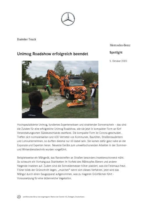 Unimog Roadshow erfolgreich beendet