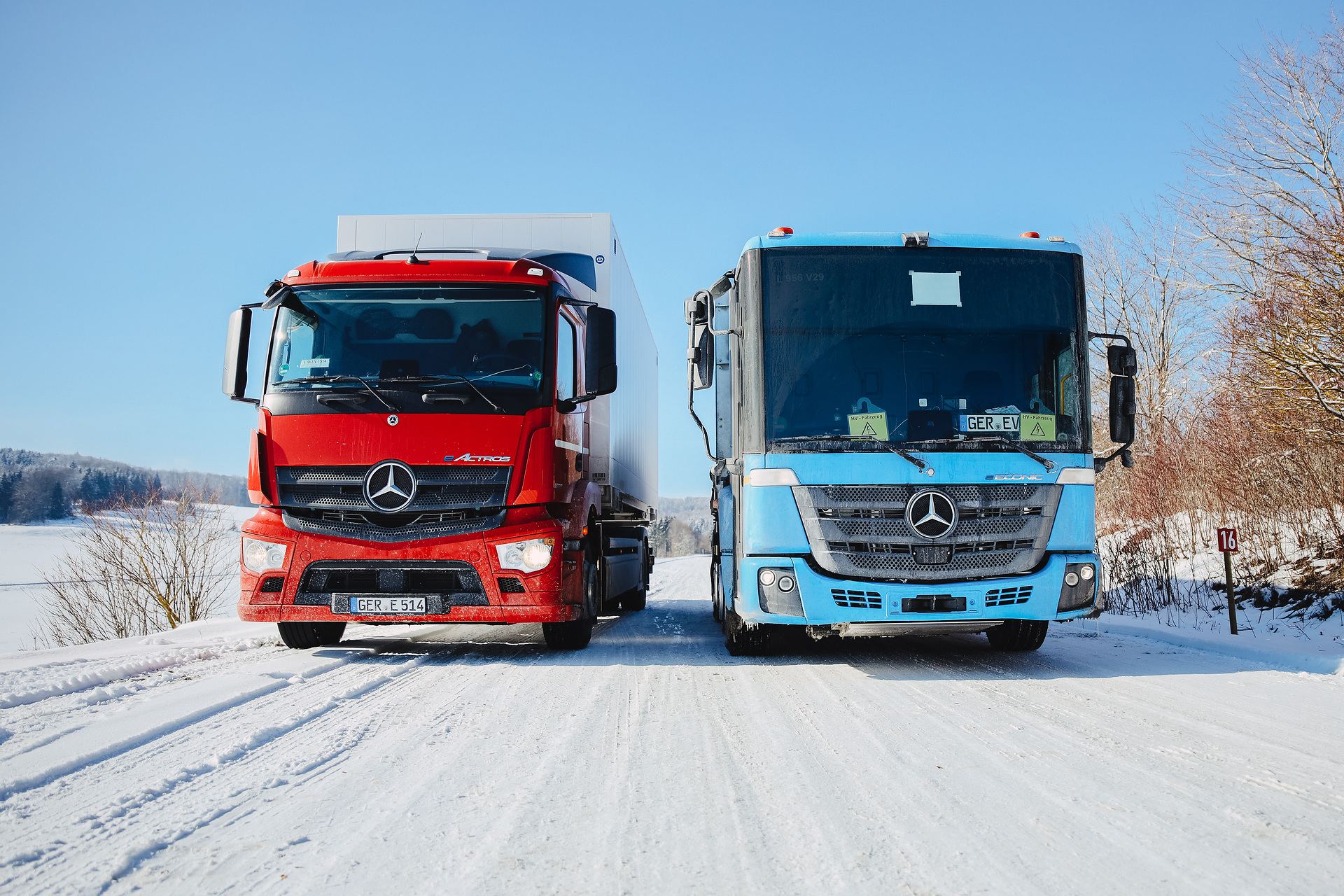 Mercedes-Benz eActros & eEconic im Wintertest Mercedes-Benz Lkw im Wintertest: eActros und eEconic treffen auf Väterchen Frost