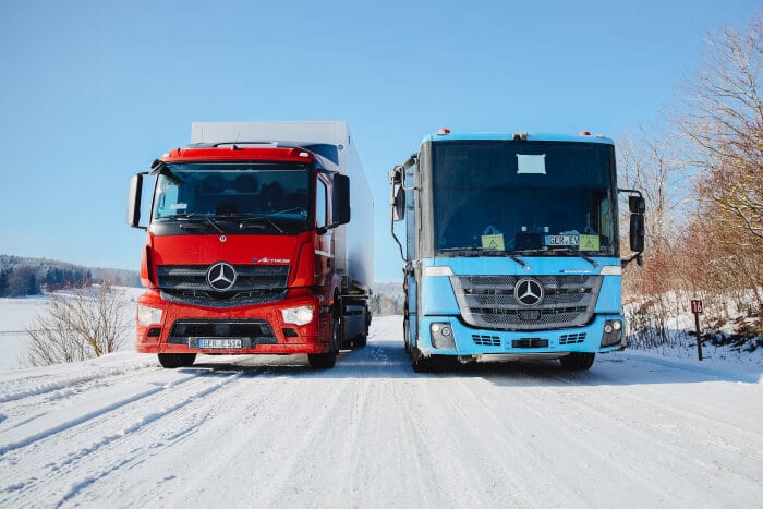 Winter testing of Mercedes-Benz trucks: eActros and eEconic face Jack Frost