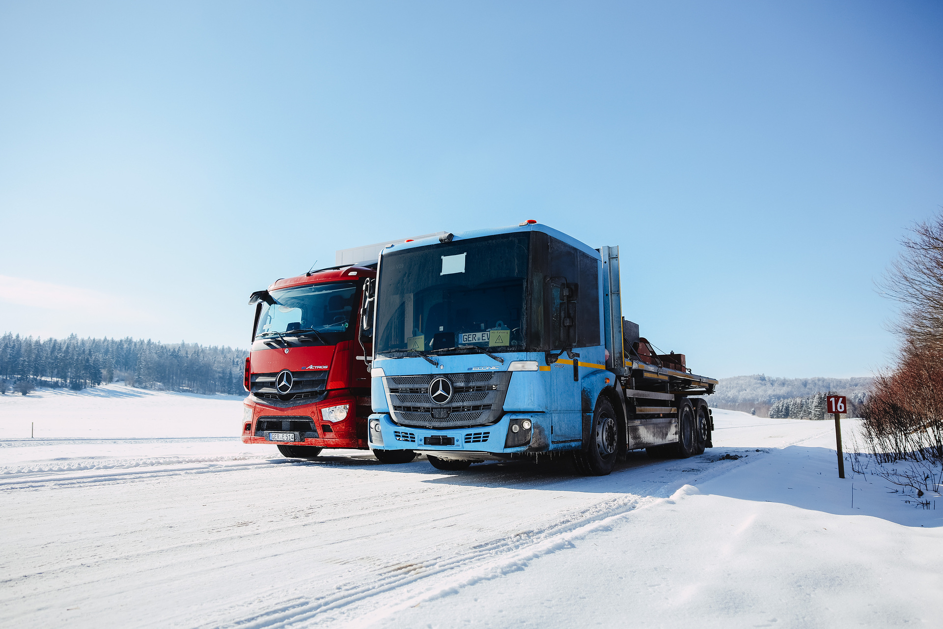 Winter testing of Mercedes-Benz trucks: eActros and eEconic face Jack Frost