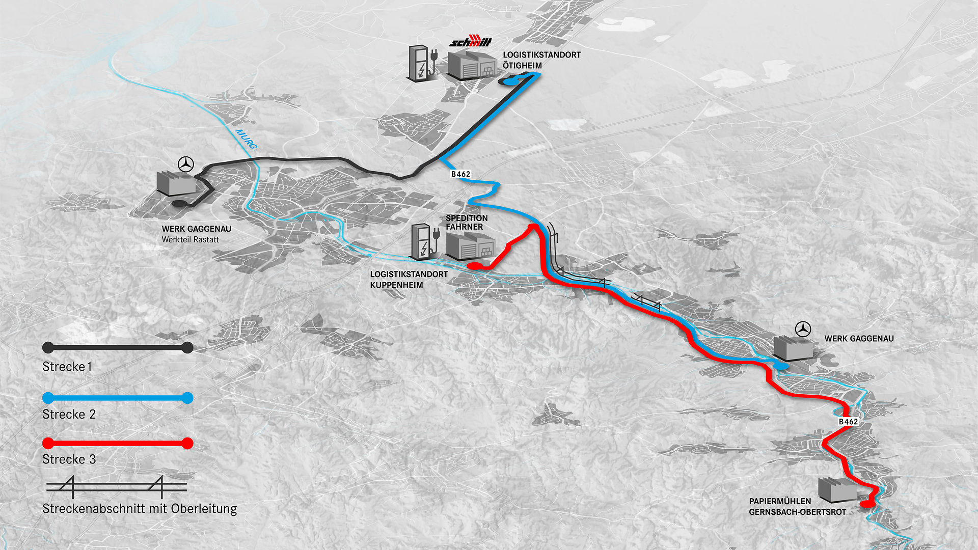 Planned comparison with catenary trucks: Since January, the battery-electric Mercedes-Benz eActros has been driving up to 300km daily on a future catenary route