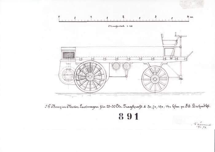 The first truck in the world was built by Gottlieb Daimler in 1896