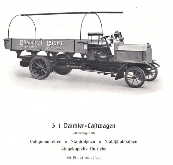 The first truck in the world was built by Gottlieb Daimler in 1896