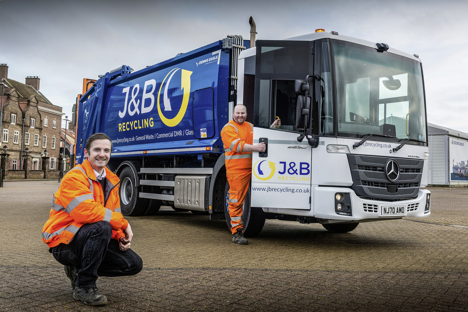 New in J&B Recycling's fleet:  the Mercedes-Benz Econic for greater safety and efficiency