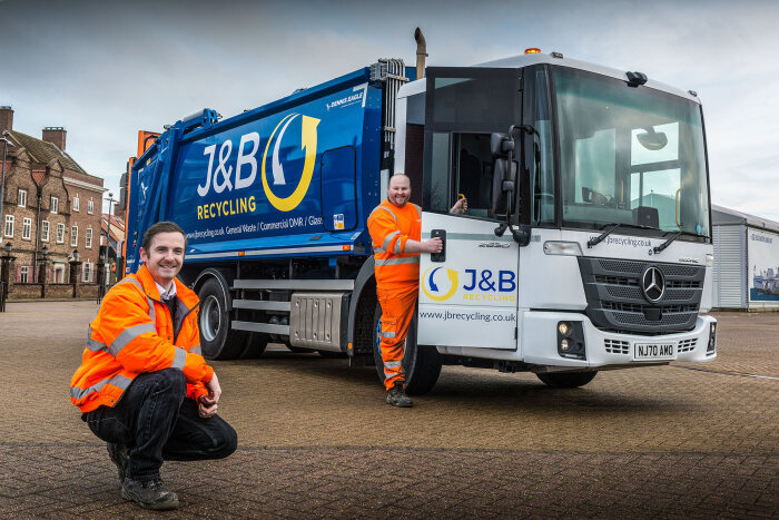 New in J&B Recycling's fleet:  the Mercedes-Benz Econic for greater safety and efficiency