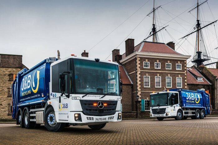 New in J&B Recycling's fleet:  the Mercedes-Benz Econic for greater safety and efficiency