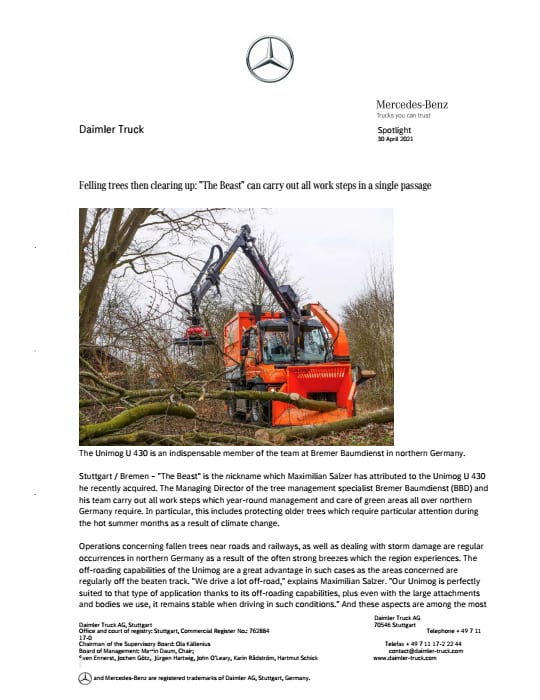 Felling trees then clearing up: "The Beast" can carry out all work steps in a single passage