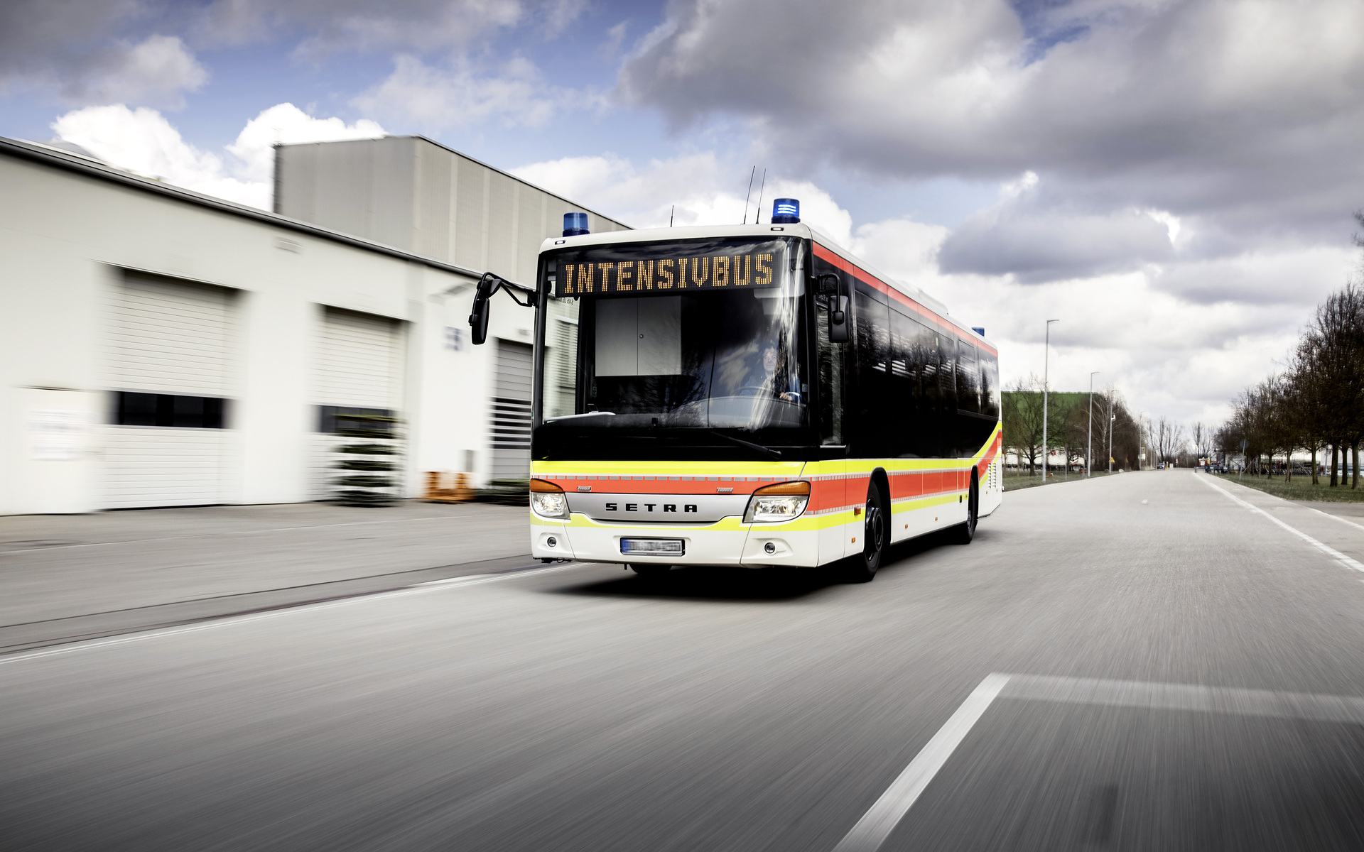 Setra Low Entry converted into an ambulance with four intensive care beds