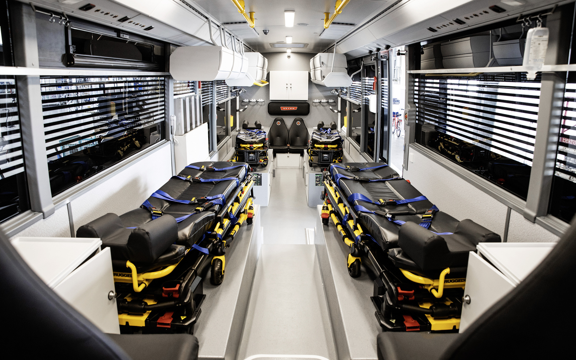 Setra Low Entry converted into an ambulance with four intensive care beds