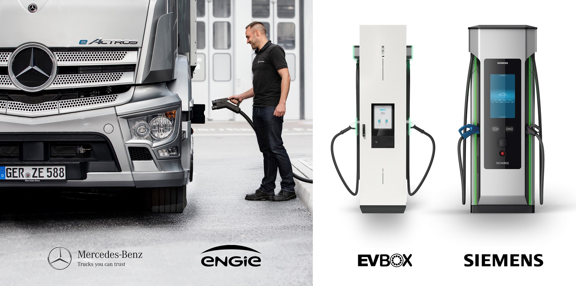 E-Mobility: Mercedes-Benz Trucks establishes a strategic charging infrastructure partnership with Siemens Smart Infrastructure, ENGIE and EVBox Group