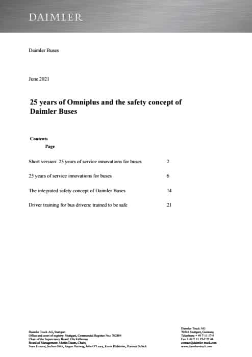 25 years of Omniplus and the safety concept of Daimler Buses
