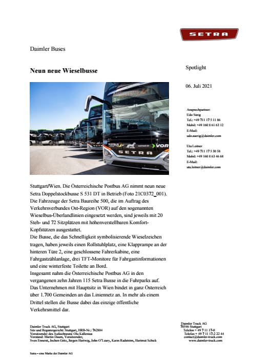 Neun neue Wieselbusse