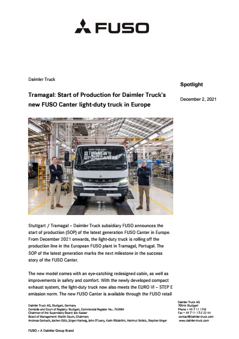Tramagal: Start of Production for Daimler Truck’s