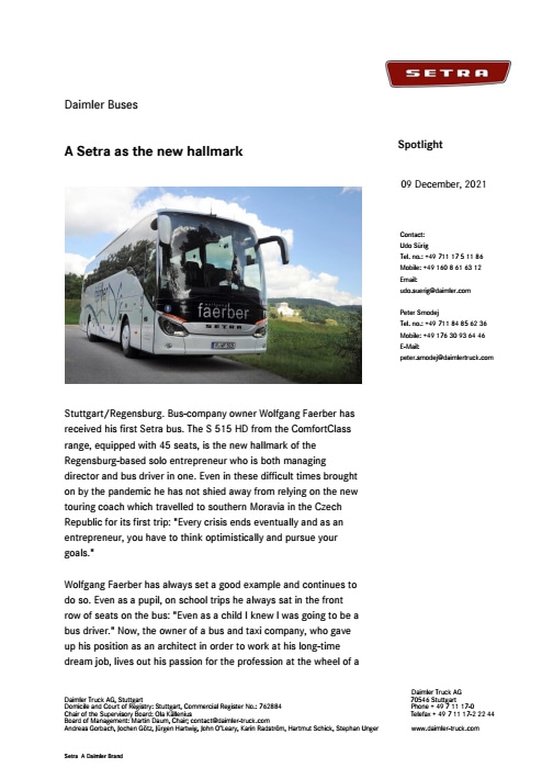 A Setra as the new hallmark