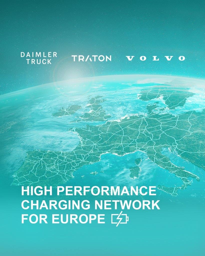 Daimler Truck, the TRATON GROUP and Volvo Group sign joint venture agreement for European high-performance charging network