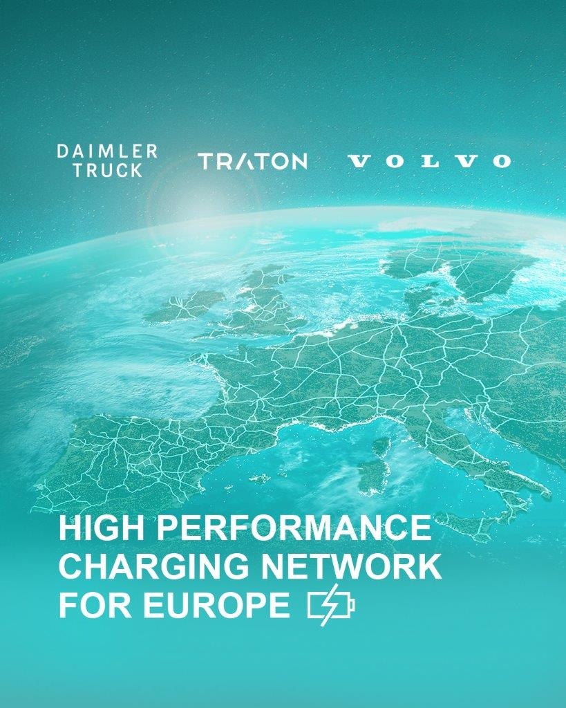 Daimler Truck, TRATON GROUP und Volvo Group unterzeichnen Joint-Venture-Vereinbarung für europäisches Hochleistungs-Ladenetz