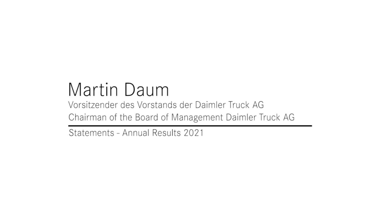 Annual Results Conference 2022 - Statement Martin Daum