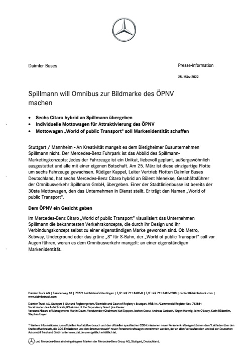 Spillmann will Omnibus zur Bildmarke des ÖPNV Machen