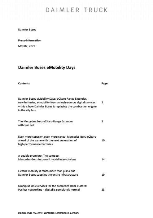 Daimler Buses eMobility Days