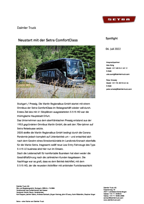 Neustart mit der Setra ComfortClass