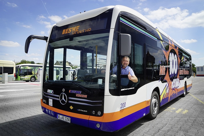 The city with a hundred eCitaro ESWE Verkehr in Wiesbaden receives its anniversary bus