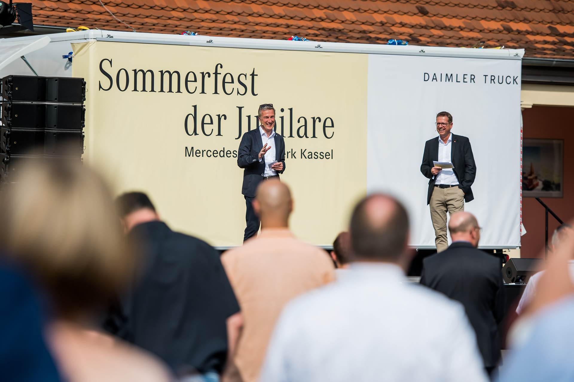 Prof. Dr. Frank H. Lehmann, Standortverantwortlicher, und Jörg Lorz, Betriebsratsvorsitzender Sommerfest der Jubilare in Kassel