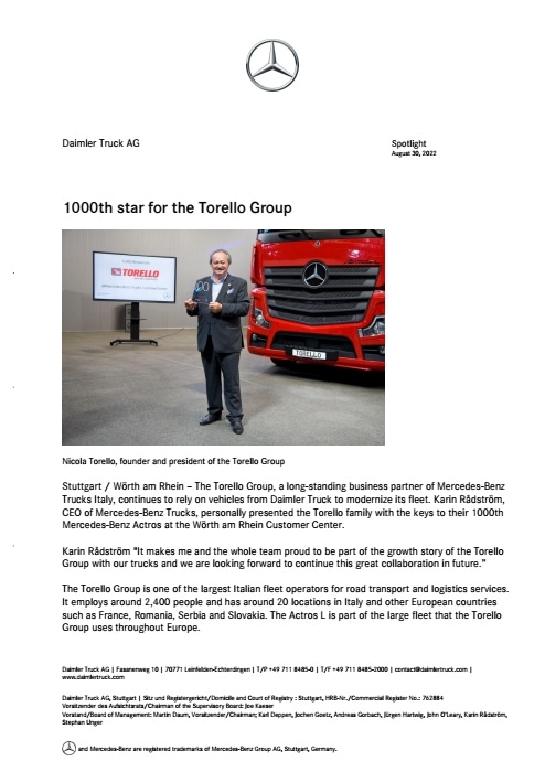 1000th star for the Torello Group