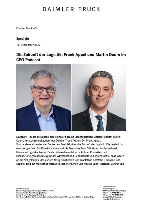 Die Zukunft der Logistik: Frank Appel und Martin Daum im CEO-Podcast