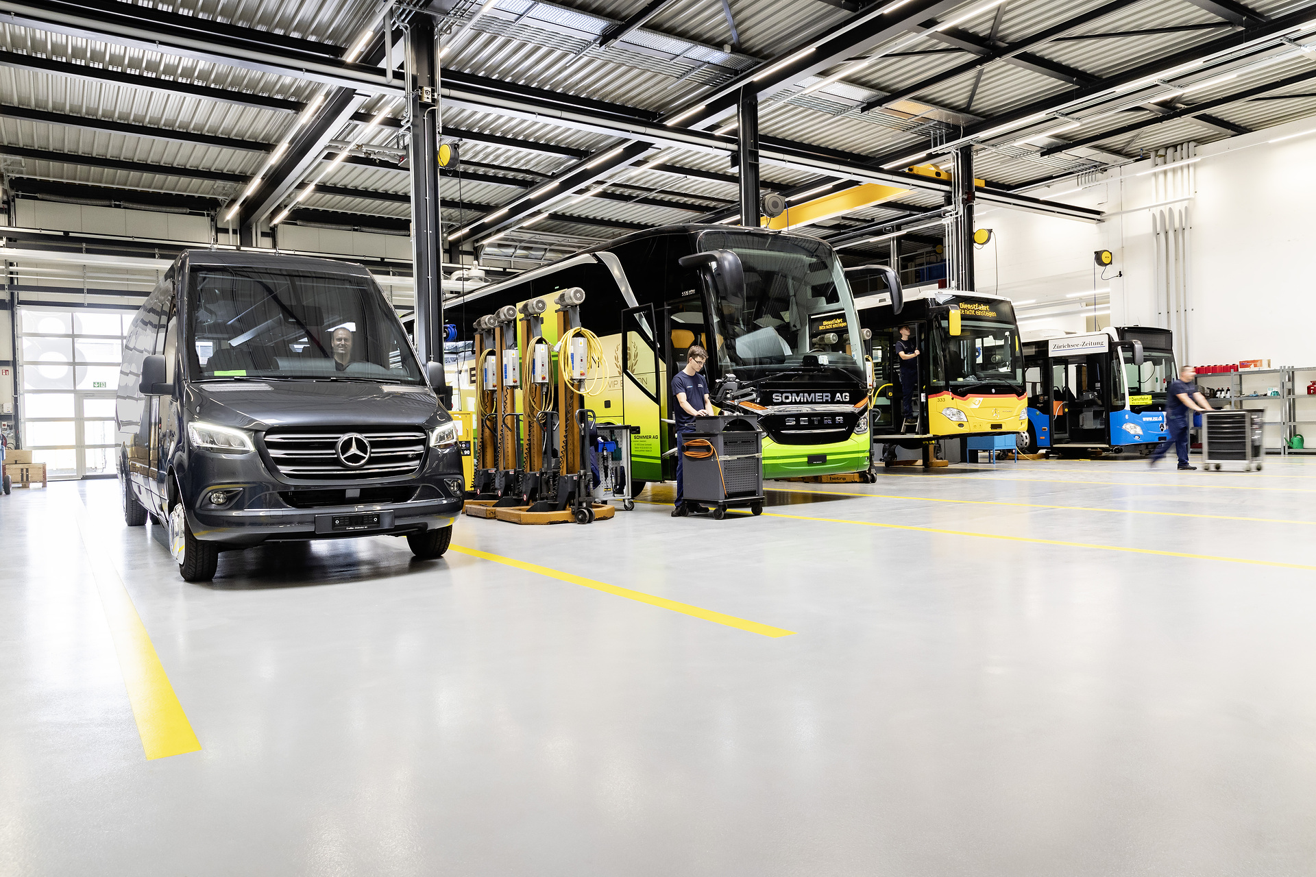EvoBus (Schweiz) AG, Busworld Home, OMNIplus, Workshop. Omniplus