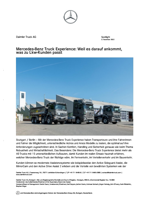 Mercedes-Benz Truck Experience: Weil es darauf ankommt, was zu Lkw-Kunden passt