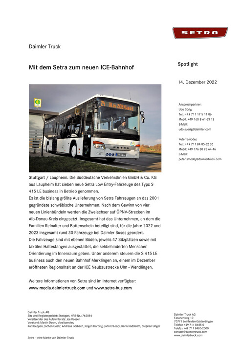 Mit dem Setra zum neuen ICE-Bahnhof