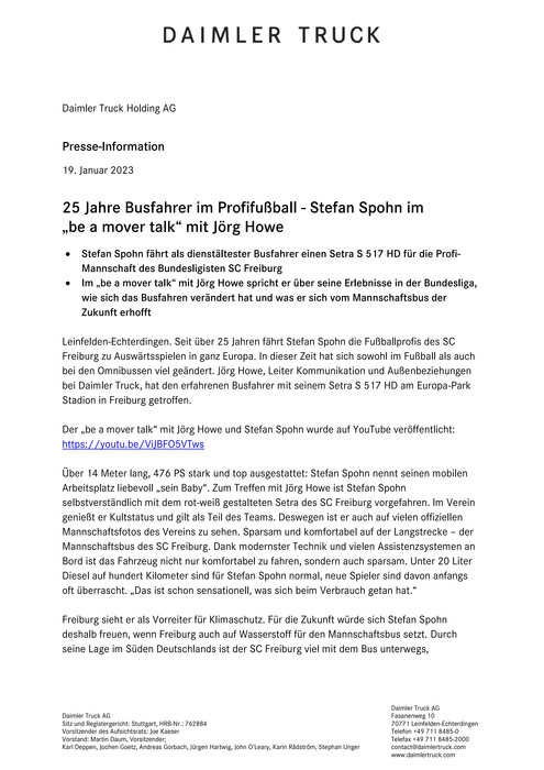 25 Jahre Busfahrer im Profifußball