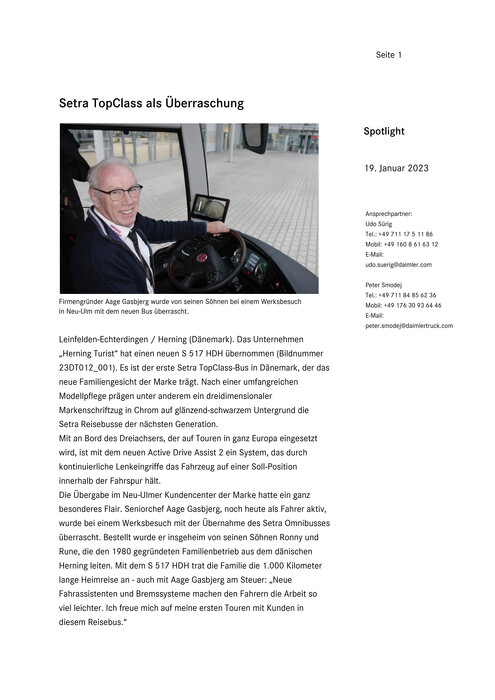 Setra TopClass als Überraschung