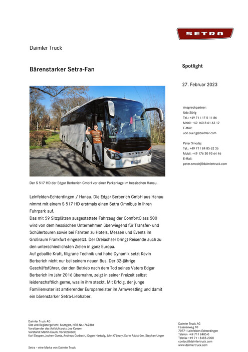 Bärenstarker Setra-Fan