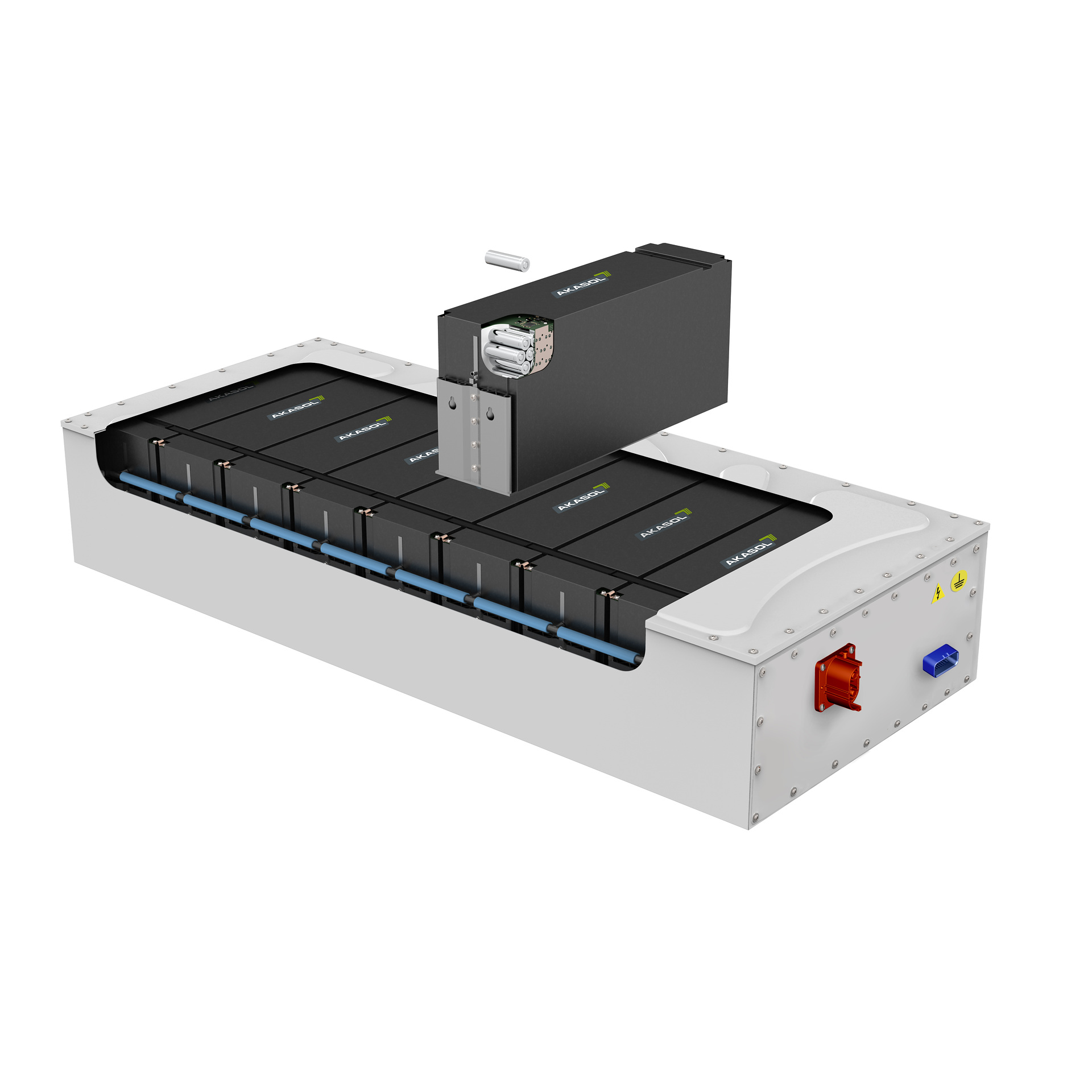 Lithium-Ionen Batterie NMC 3 von Akasol (NMC: Nickel-Mangan-Cobalt), 98 kWh pro Batteriepaket Daimler Buses präsentiert eCitaro und digitale Services auf der 14. VDV-Elektrobus-Konferenz in Berlin